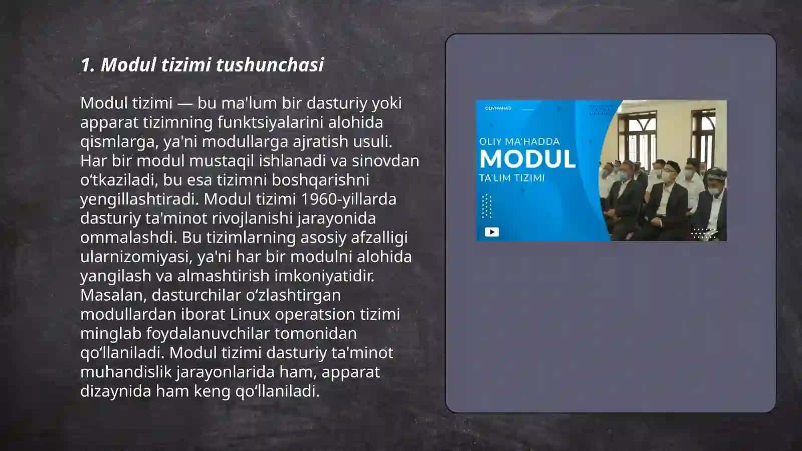 MODUL TIZIMI HAQIDA 3