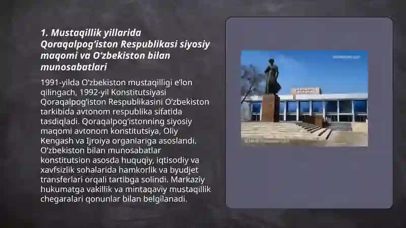 Mustaqillik yillarida Qoraqalpogʻiston Respublikasi 3