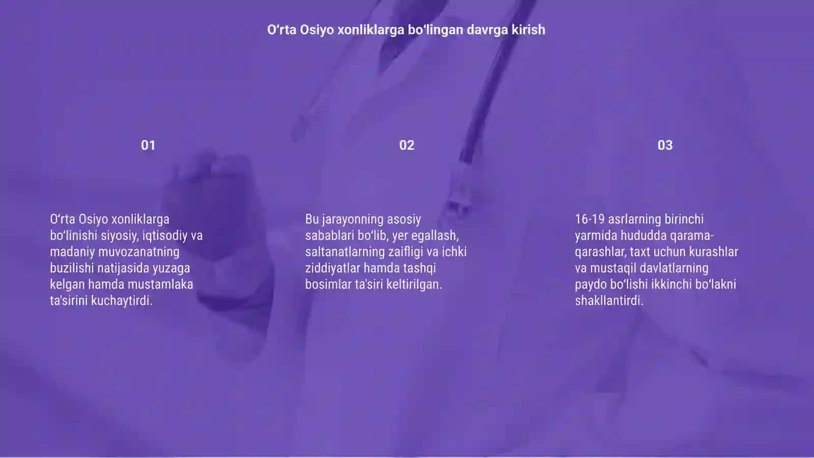 Oʻrta Osiyo xonliklarga boʻlinishi 3