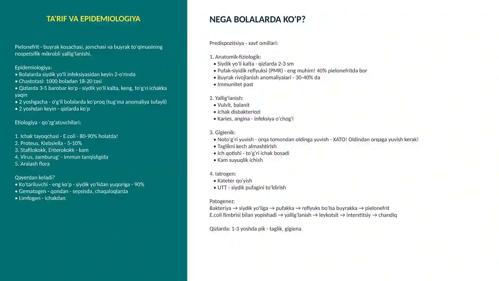Bolalarda pielonefritlar | Taqdimot 3