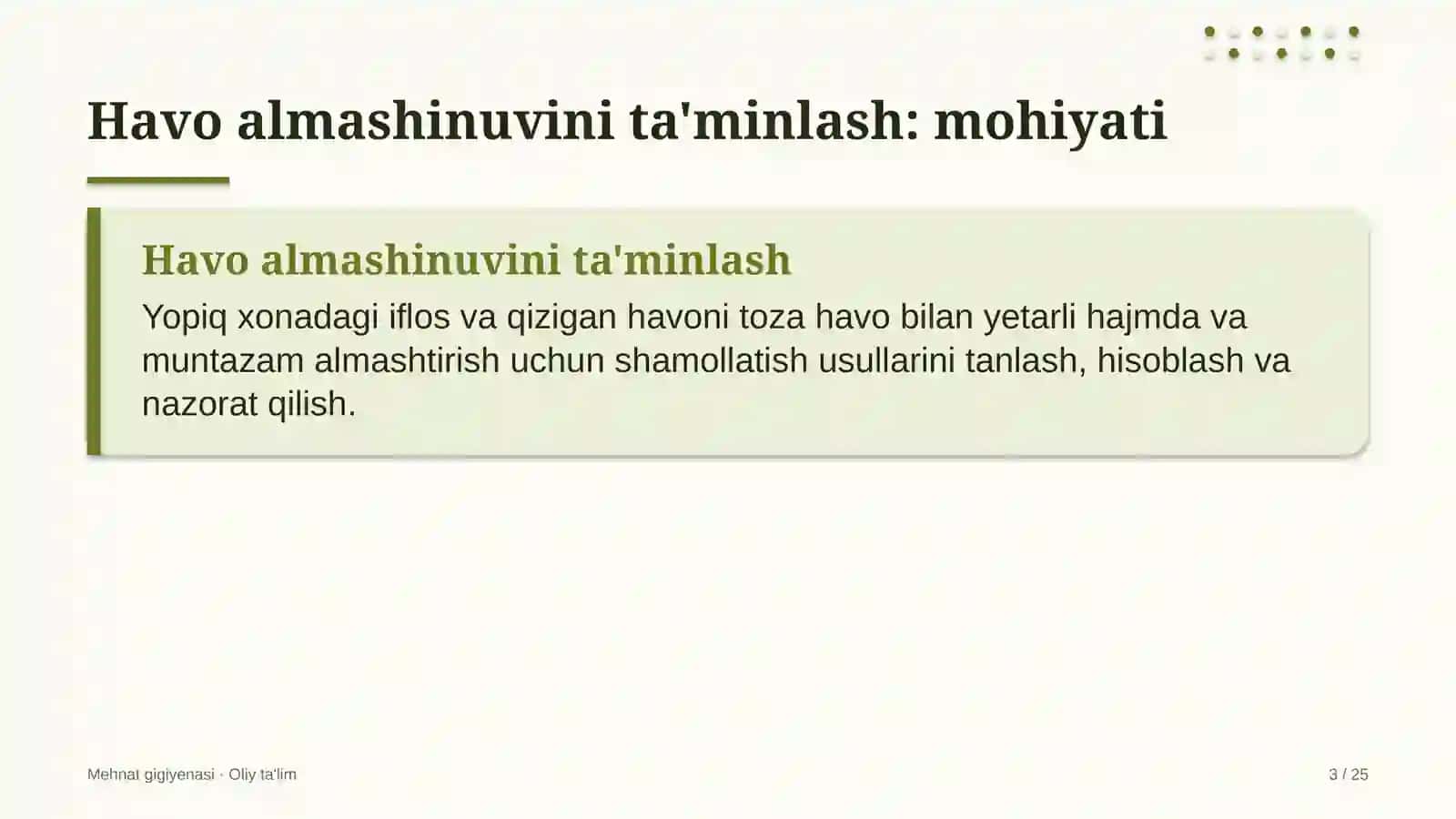 olimpiya zaxiralari kollejlarida havo almashinuvini ta'minlash 7728 3