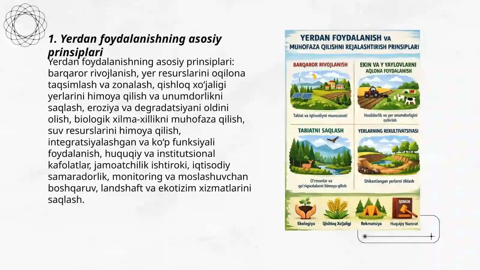 Yerdan foydalanish va muhofaza qilishni rejalashtirish prinsiplari 3
