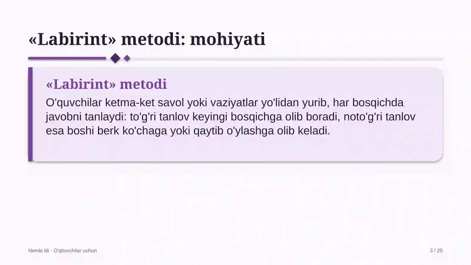nemis tili darslarida labirint metodidan foydalanish 6940 3