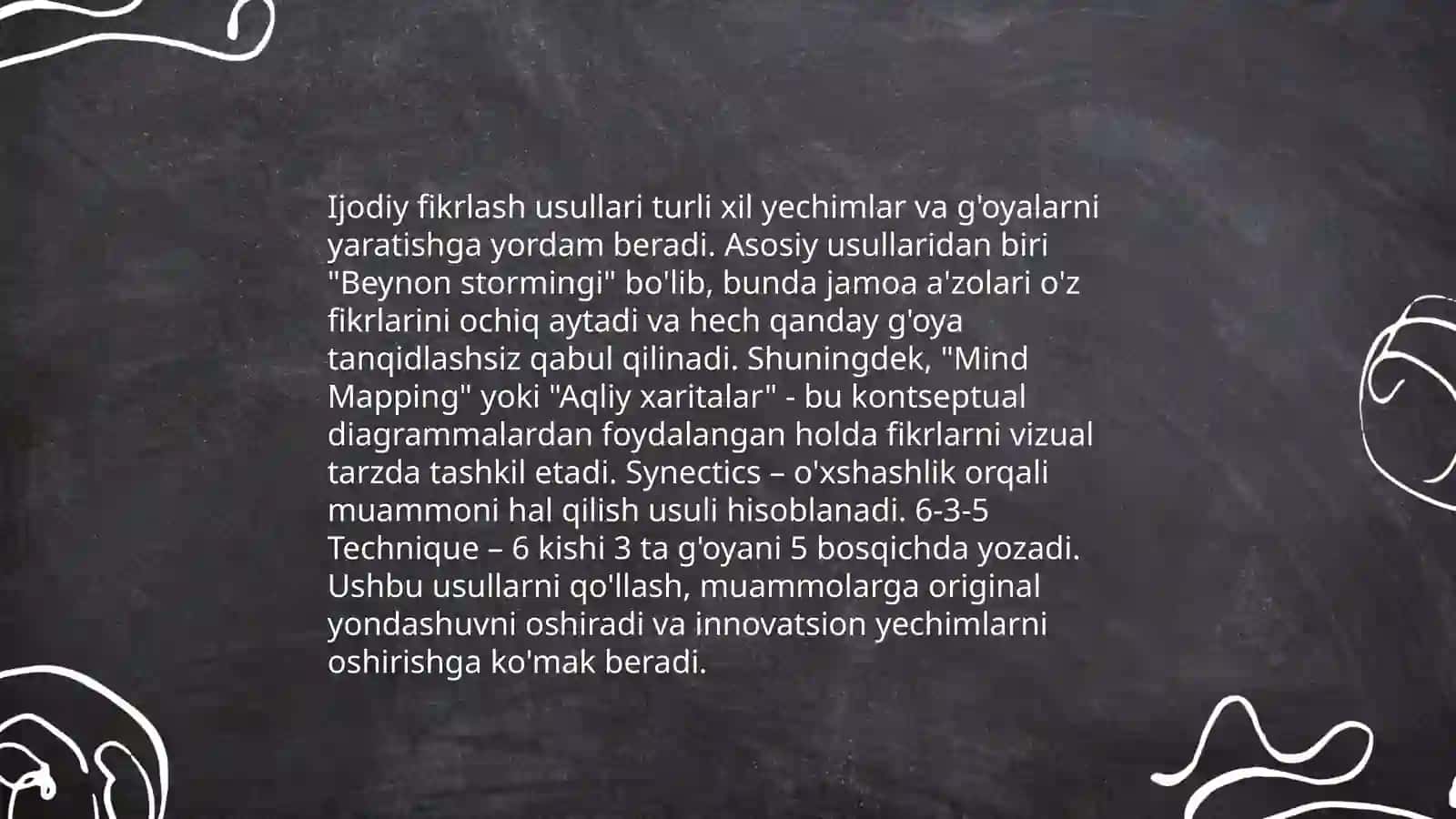 Ijodiy qobiliyatni o'stirish 3