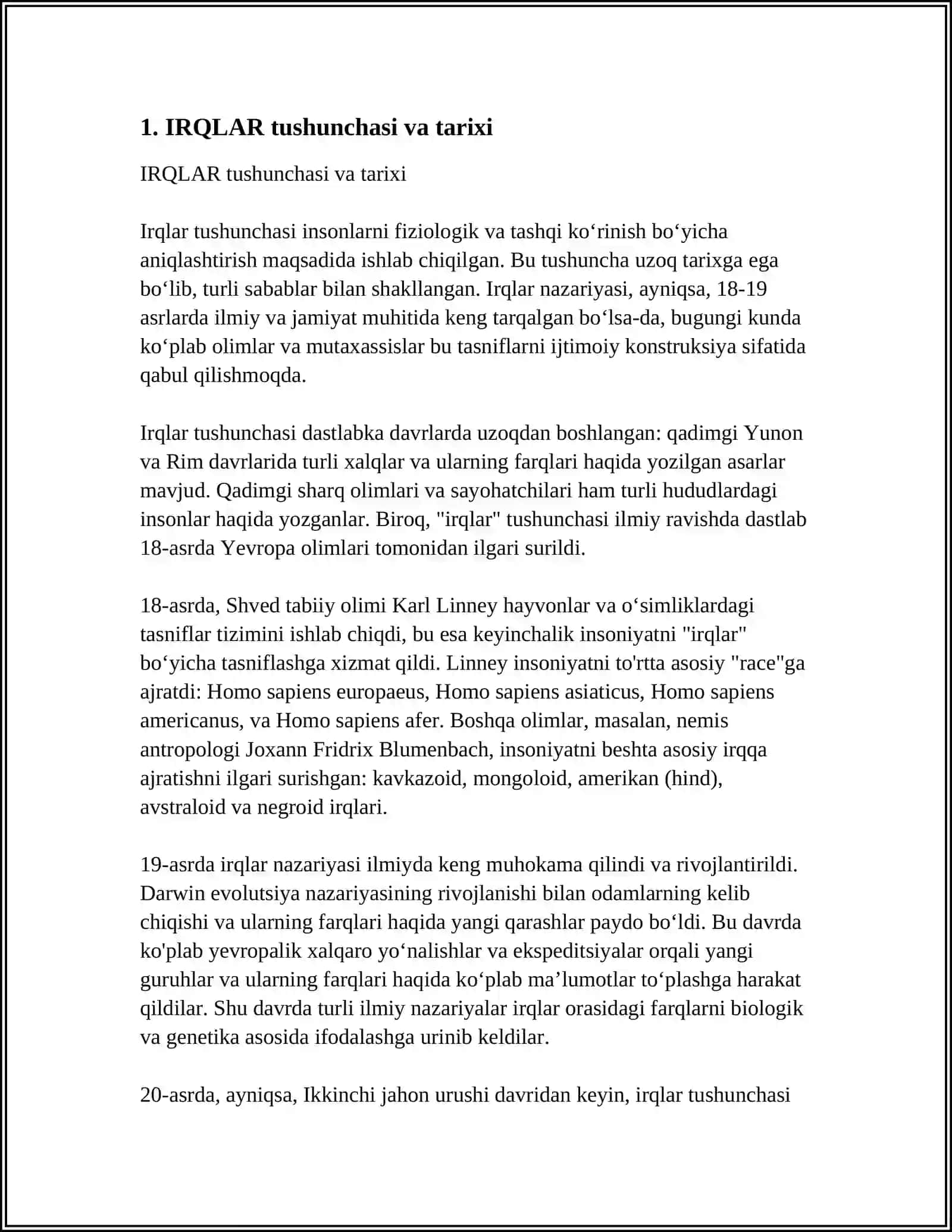 IRQLAR TOʻGʻRISIDA TUSHUNCHA 3