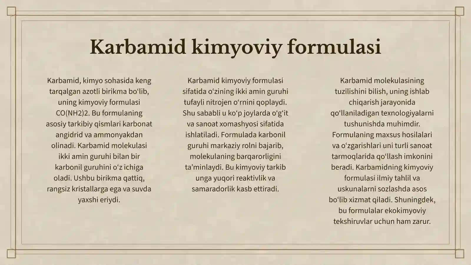 Karbamid Ishlab Chiqarishning Texnologik Sxemasi 3