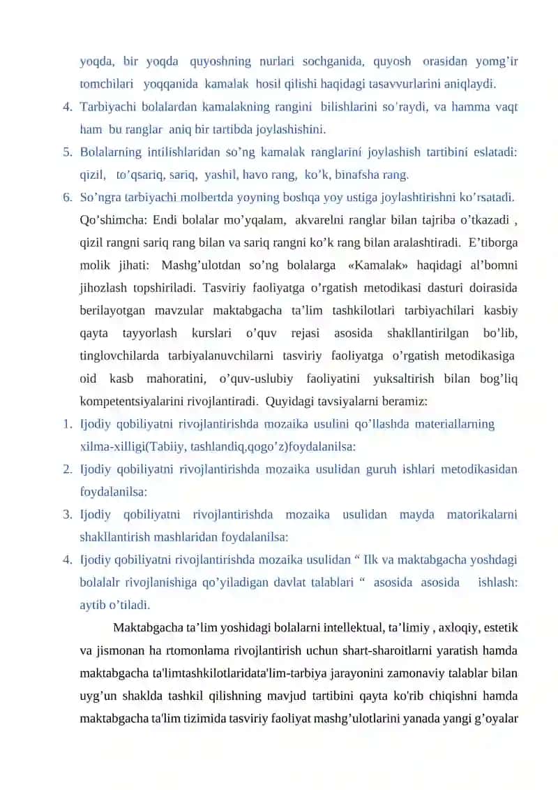 21-mavzu: Maktabgacha ta’lim muassasalarida tasviriy faoliyatga doir mashg’ulotlarni o’tkazish metodikasi 3