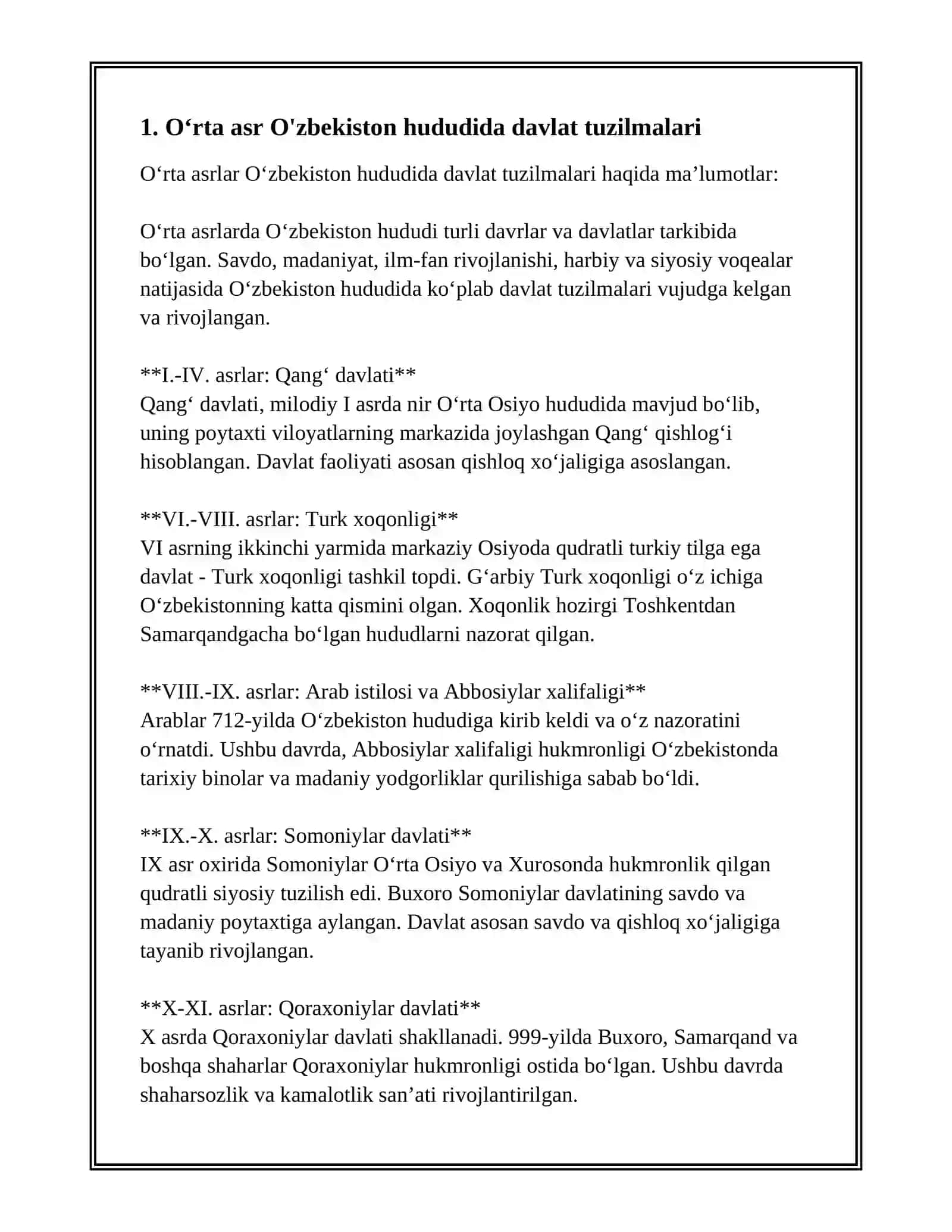 ILK O‘RTA ASR O‘ZBEK DAVLATCHILIGI VA HUQUQI. 3