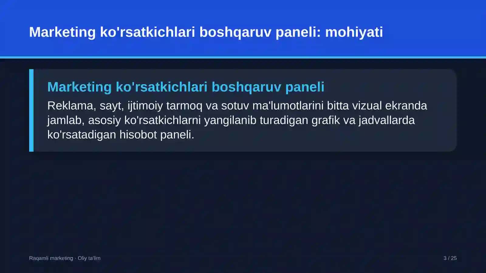 tom yopish ishlarida marketing ko'rsatkichlari boshqaruv panelini yaratish 1876 3