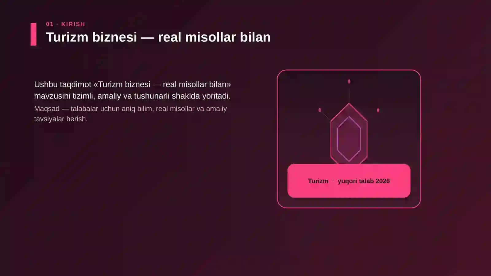 Turizm biznesi — real misollar bilan 3