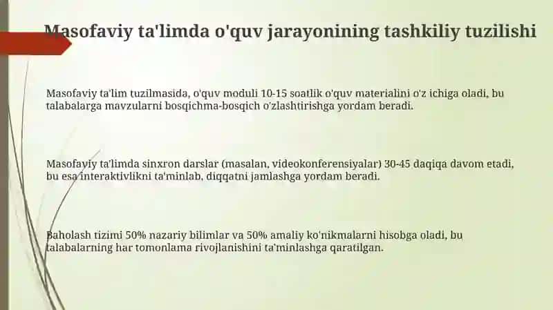 Masofaviy ta'limda o'quv jarayonining tashkiliy tuzilmasi 3
