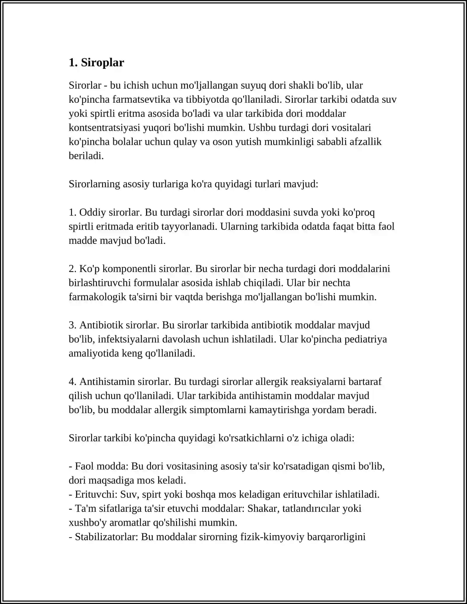 ICHISH UCHUN ISHLATILADIGAN SUYUQ DORI TURLARI 3