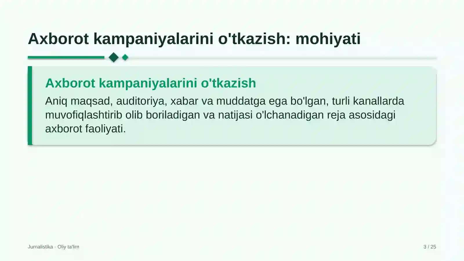 tibbiyot oliy ta'lim muassasalarida axborot kampaniyalarini o'tkazish 2310 3