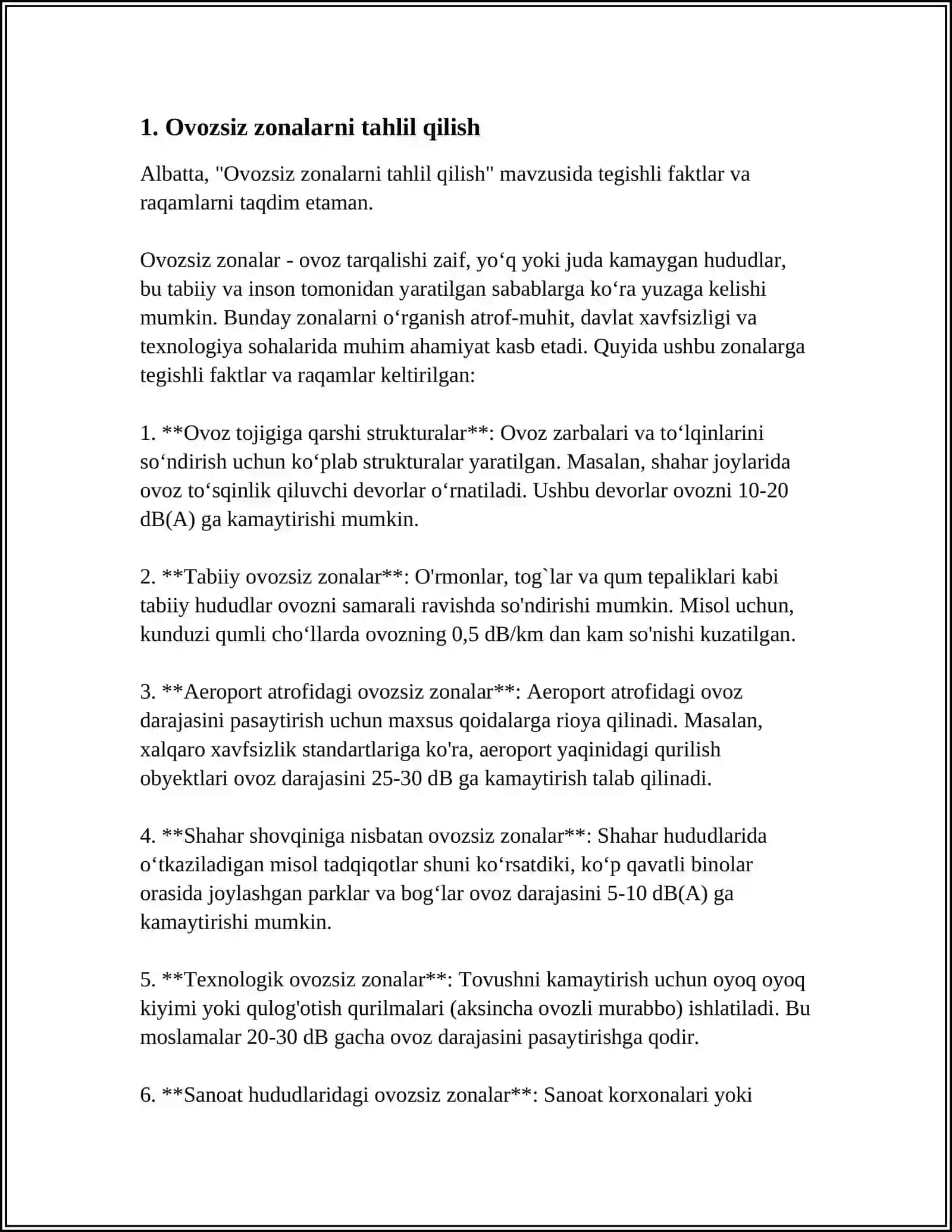 MUSTAQIL ISH Mavzu: OVOZSIZ ZONALARI 3