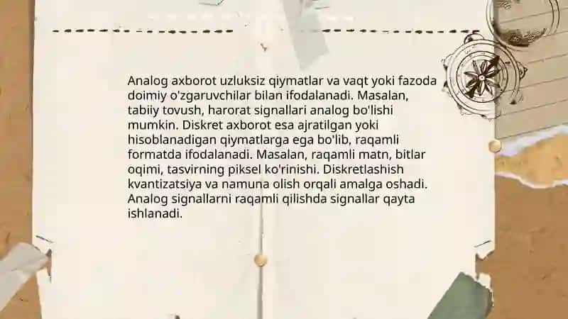 Axborot turlari Analog va Diskret 3