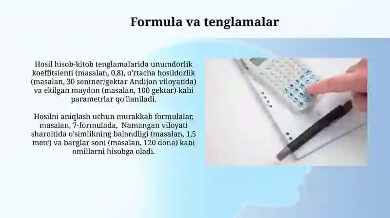Hisolani hisoblash qoidalari 3