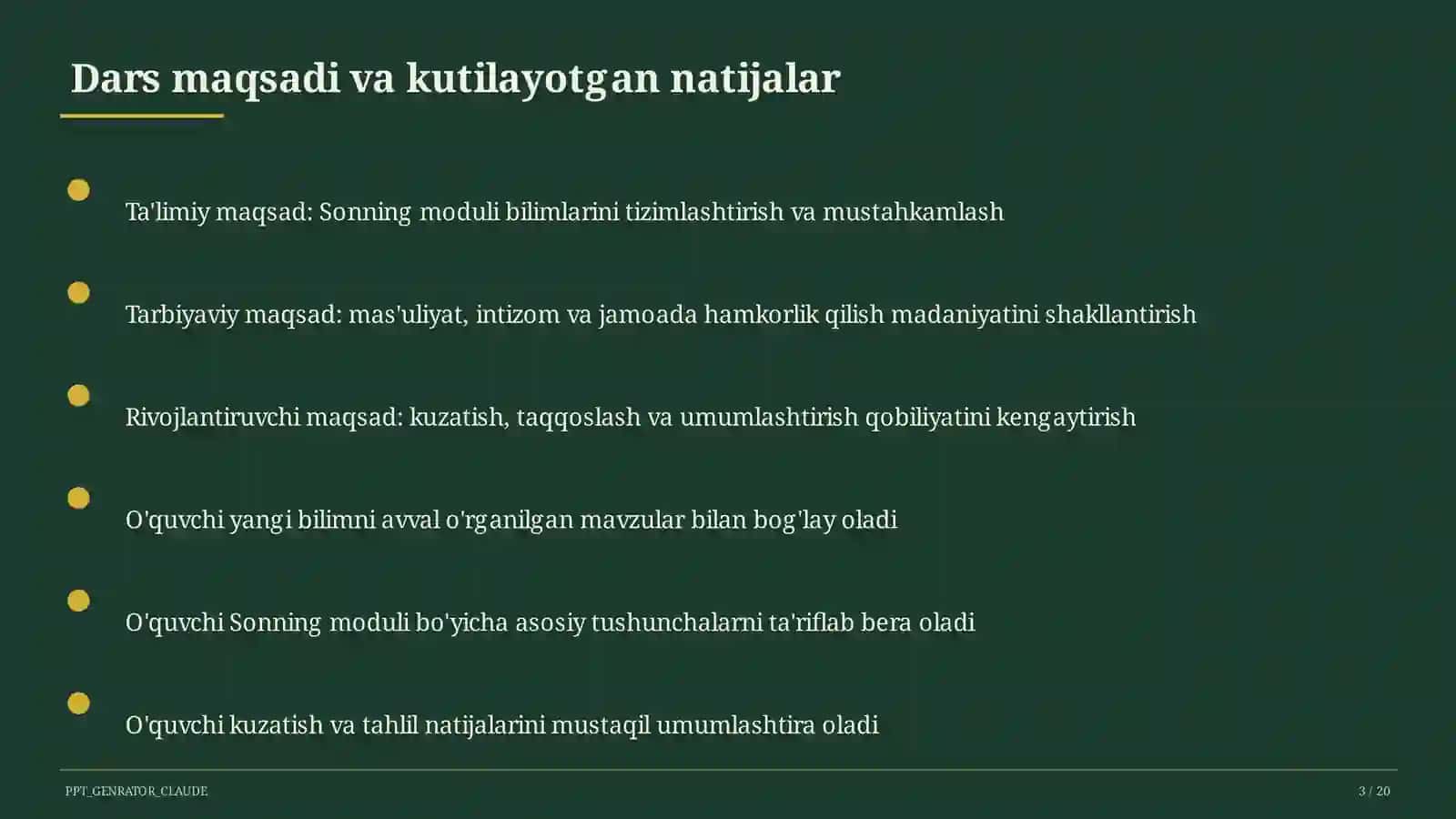 Sonning moduli (6-sinf) 3
