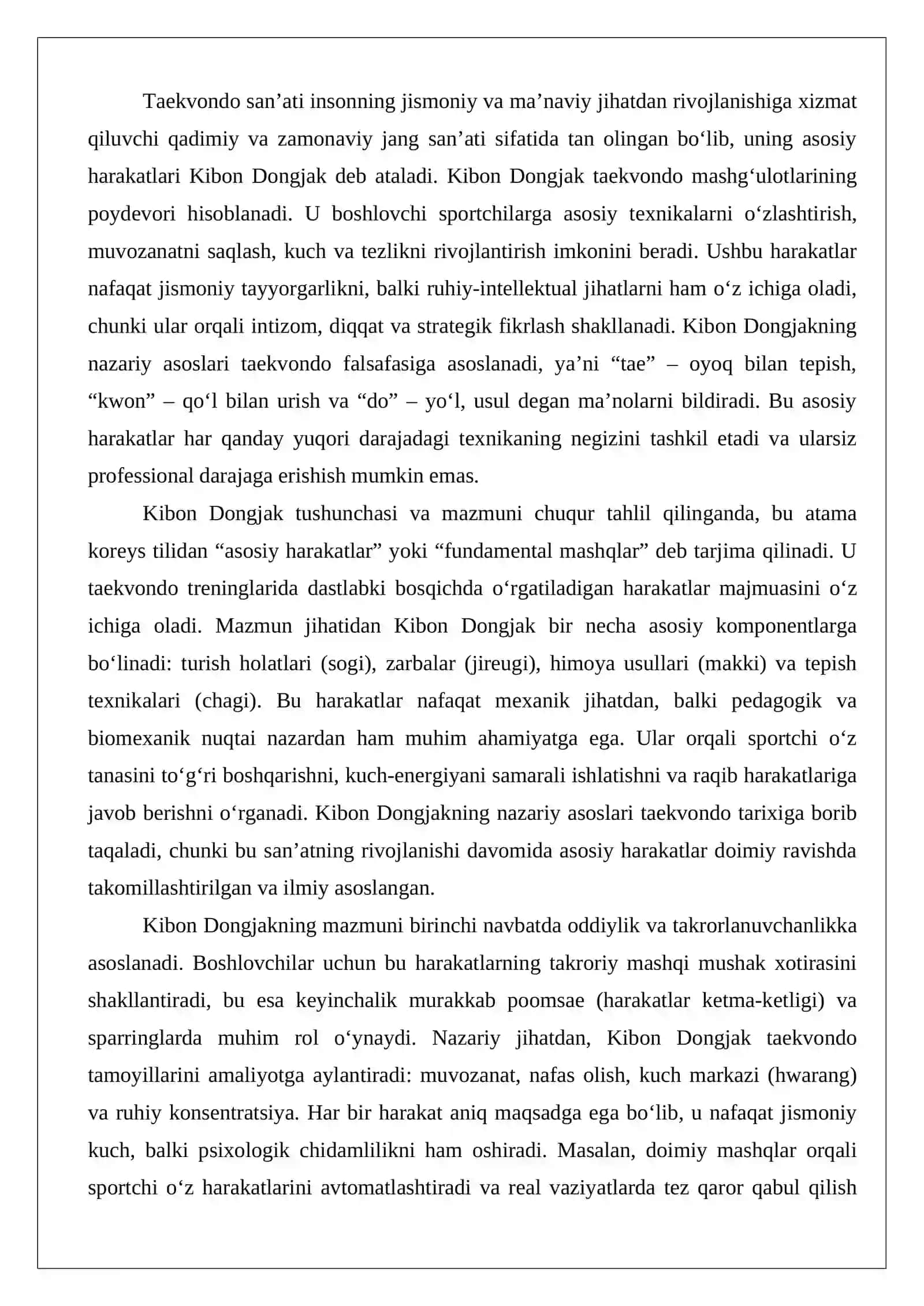Kibon Dongjak (Asosiy harakatlar) 3