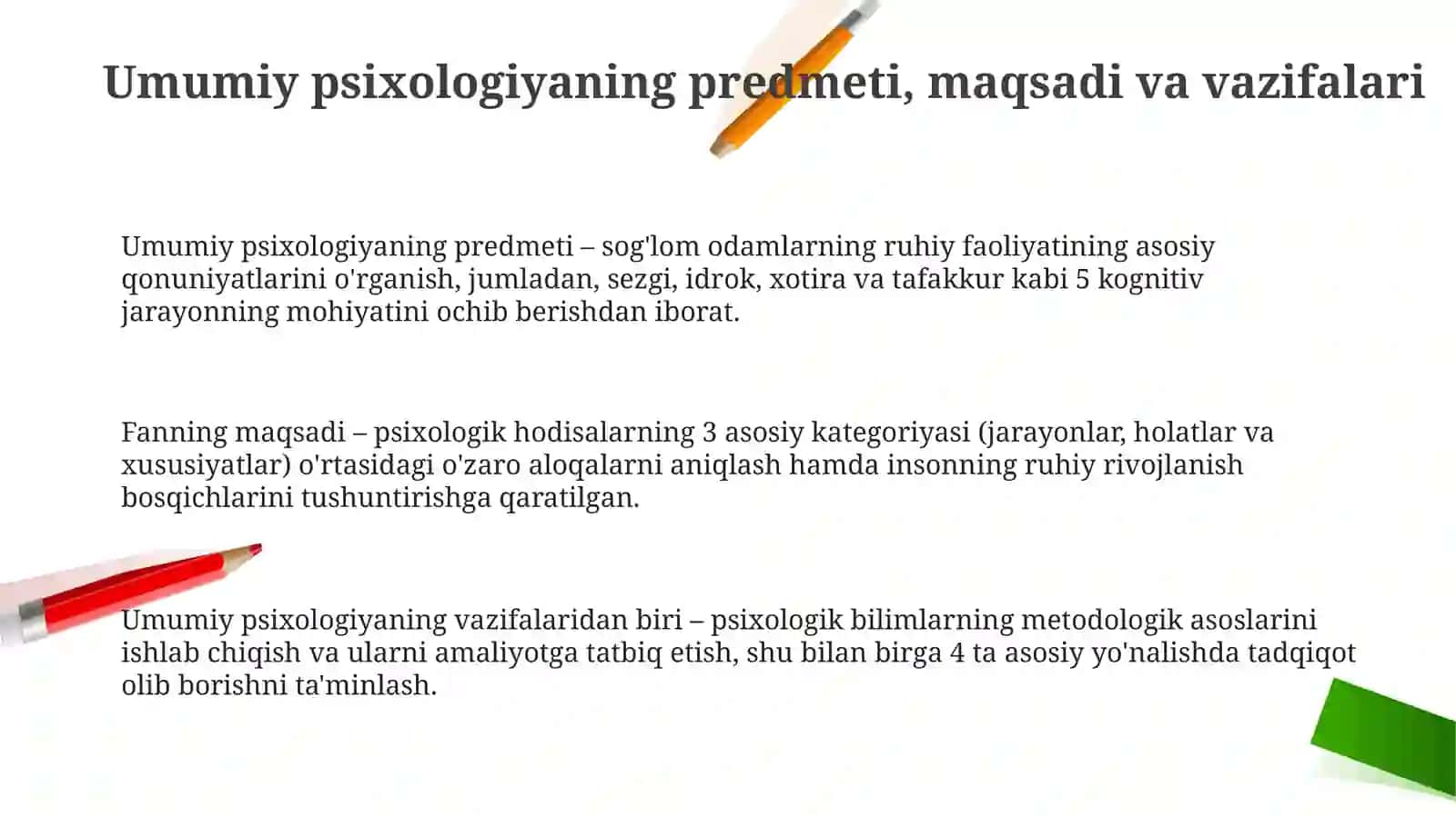 Umumiy psixologiya fanining predmeti maqsadi va vazifalari 3