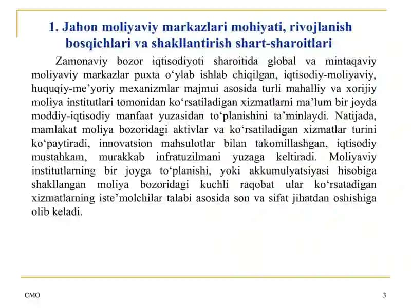 Xalqaro moliyaviy markazlar 3