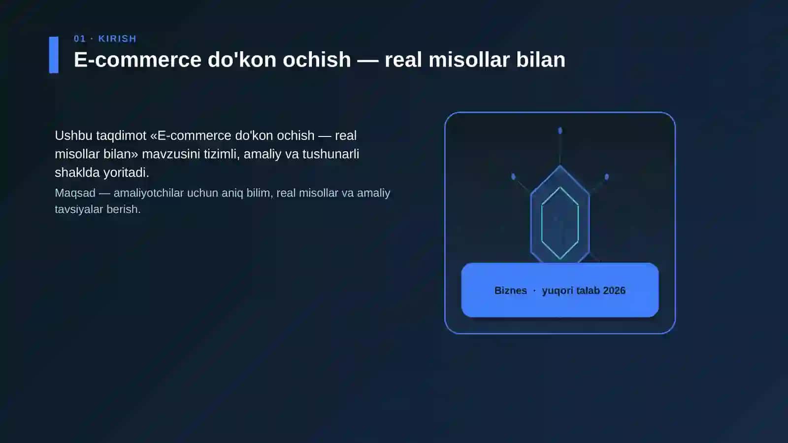 E-commerce do'kon ochish — real misollar bilan 3