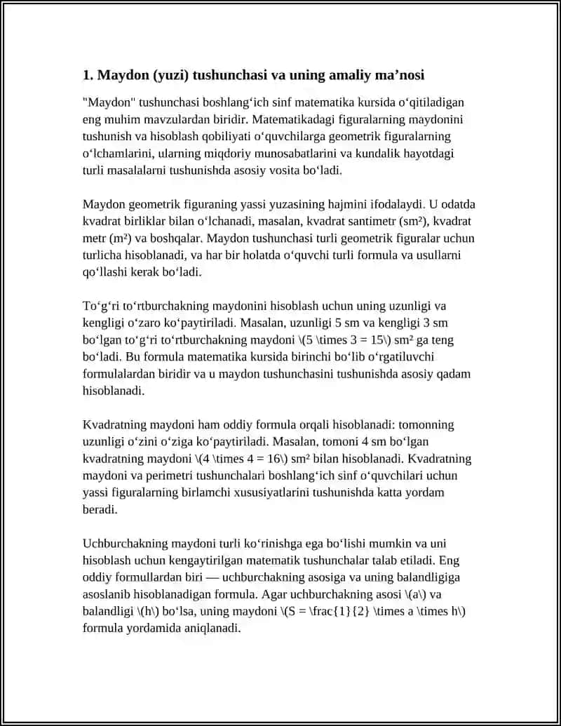 BOSHLANGICH SINF MATEMATIKA KURSIDA OTILADIGAN FIGURALARNING YUZI 3