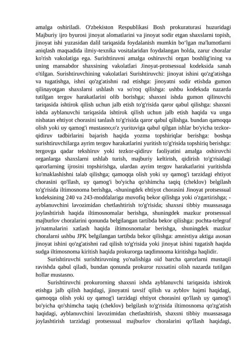 O'zbekiston Respublikasi Bosh prokuraturasi huzuridagi Majburiy ijro byuroning surishtiruv olib borish amaliyoti 3