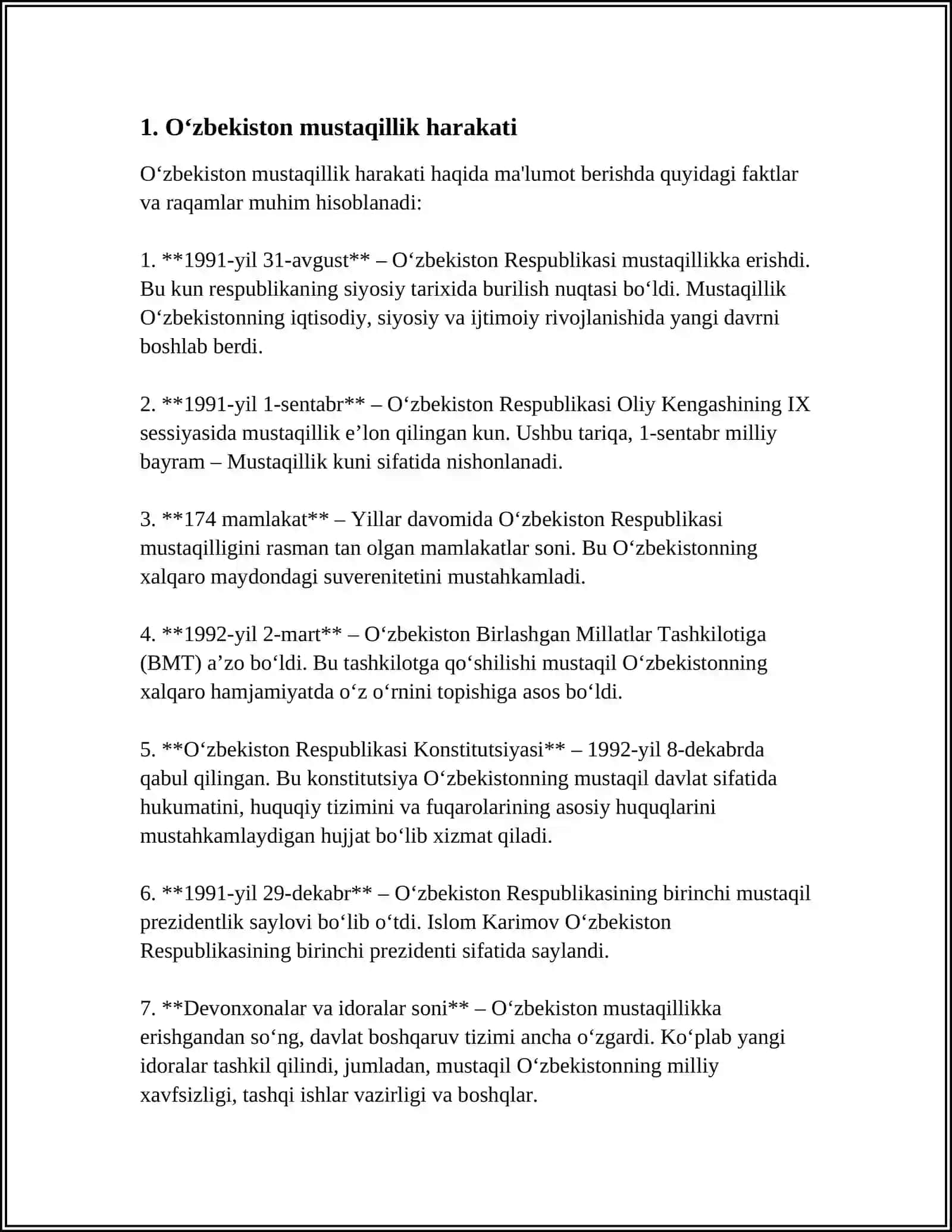 O‘ZBEKISTONDA MUSTAQILLIK GʻOYALARINING TARIXIY ASOSLARI 2024-2025-o'quv yili 3