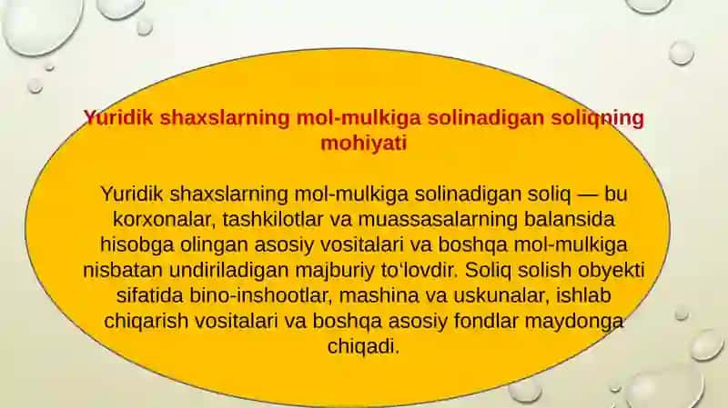 Yuridik shaxalarning mol-mulkiga solinadigan soliqning davlat byudjeti daromadlarini shakilantirishdagi ahamiyati 3