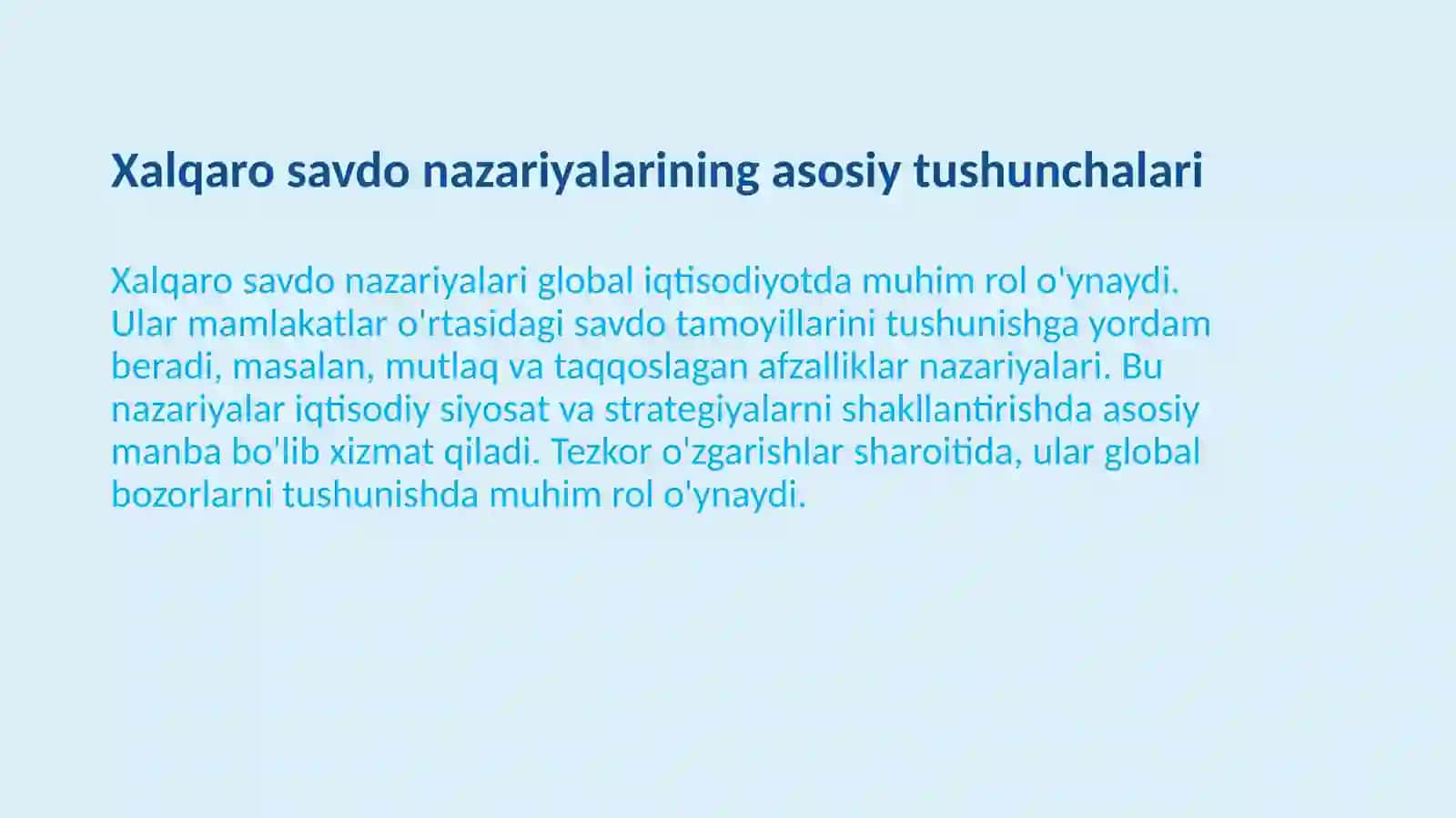 Zamonaviy xalqaro savdo nazaryalari 3