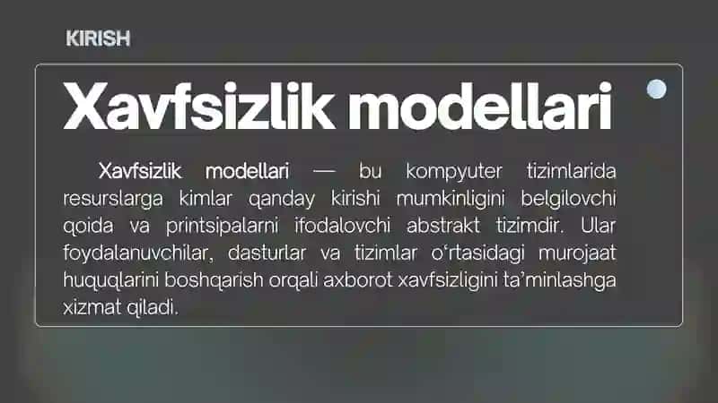Xavfsizlik modellari 3