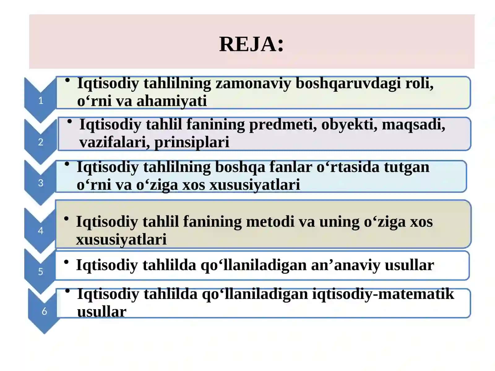 Iqtisodiy tahlilning predmeti, asosiy vazifalari va tamoyillari 3