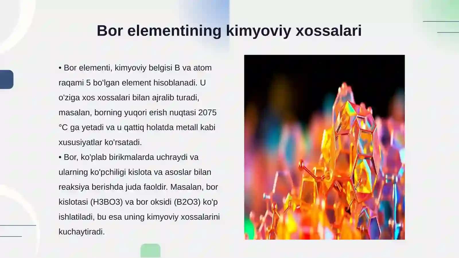 Bor va aluminiy birikmalari va xossalari 3