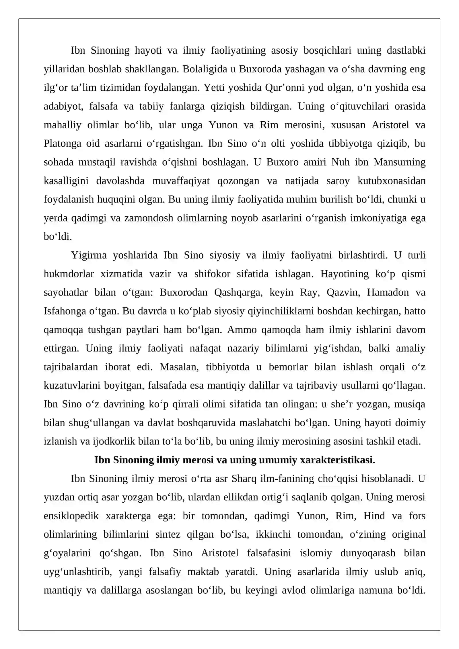Ibn Sinoning lotin tiliga tarjima qilingan asarlari va ularning fan tarixidagi ahamiyati 3