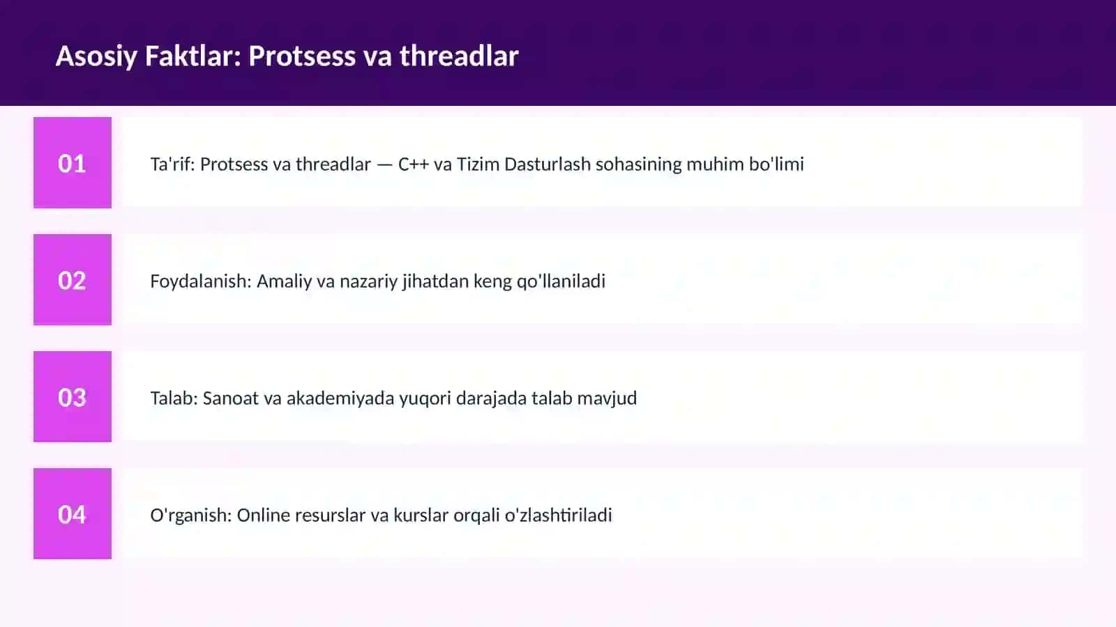 Protsess va threadlar 3