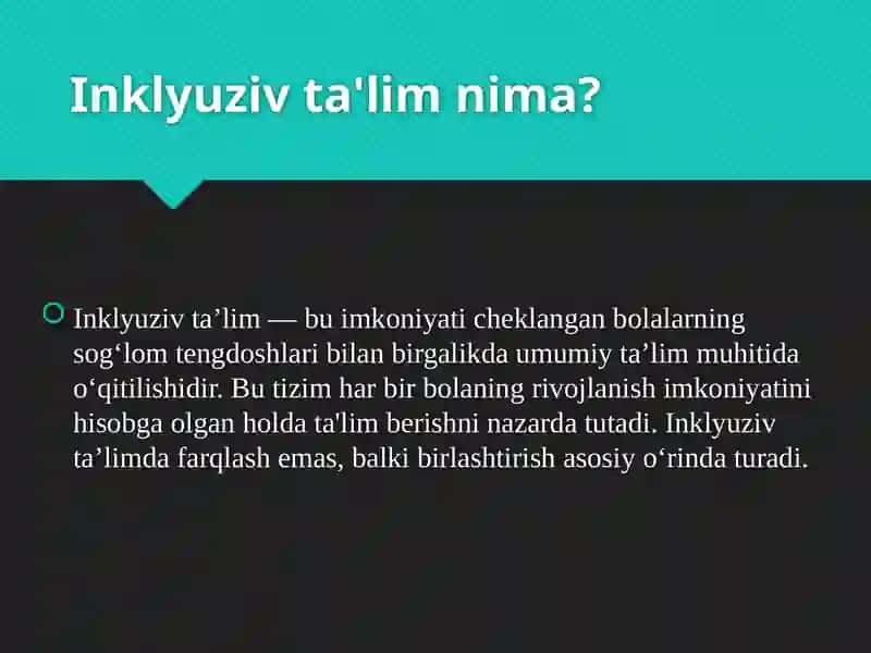 Imkoniyati cheklangan bolalarni inklyuziv ta'lim va tarbiyalash konsepsiyasi 3