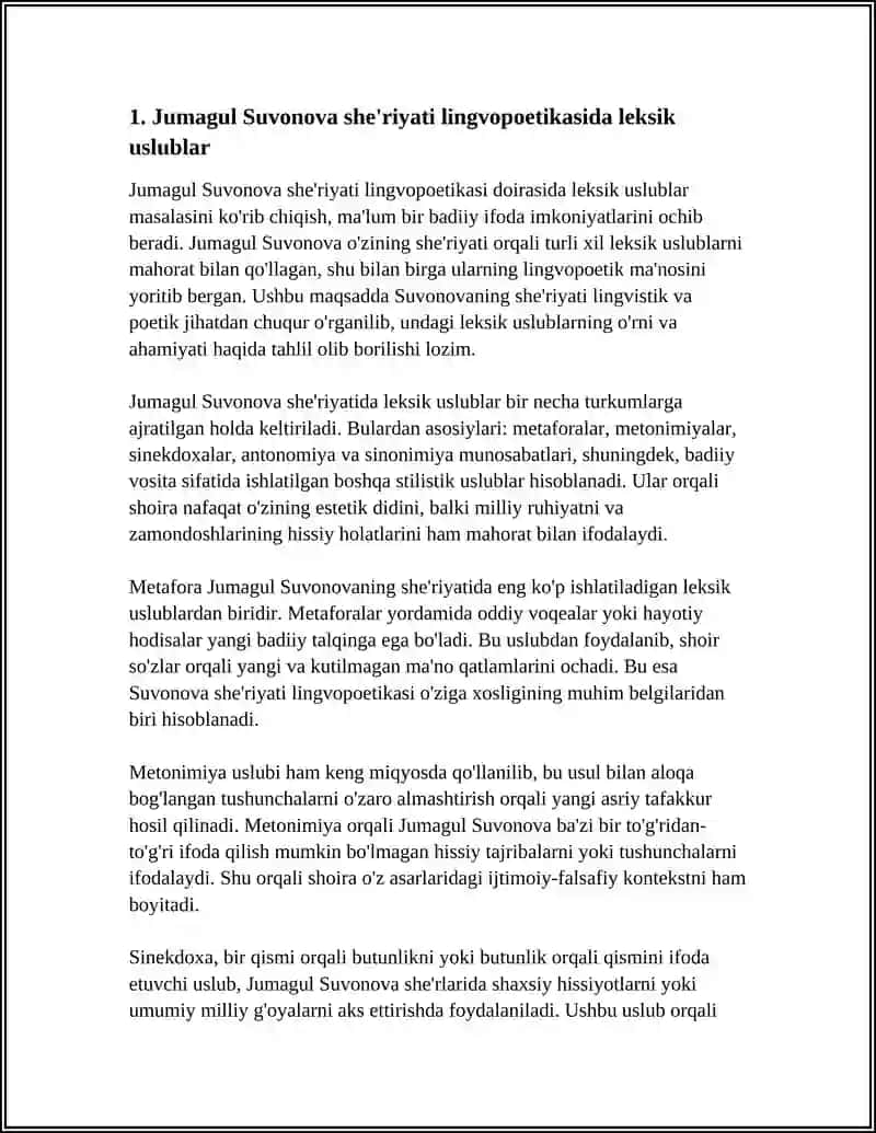 Jumagul Suvonova she'riyati lingvopoetikasi 3