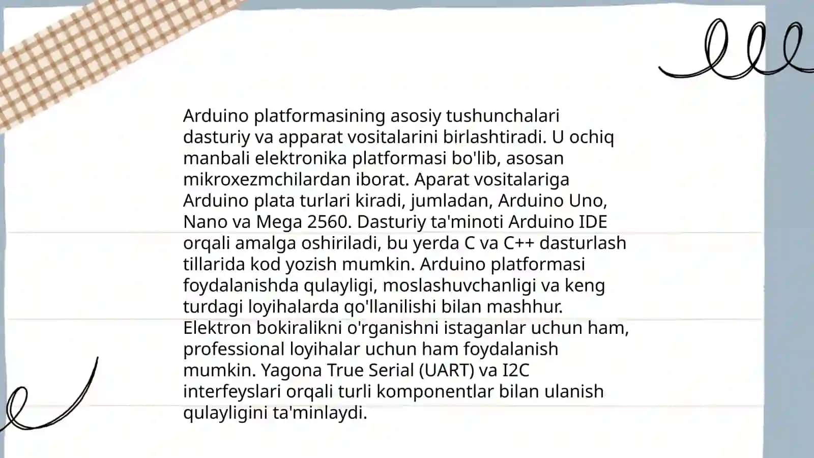 Arduino platformasining asosiy tushunchalari 3