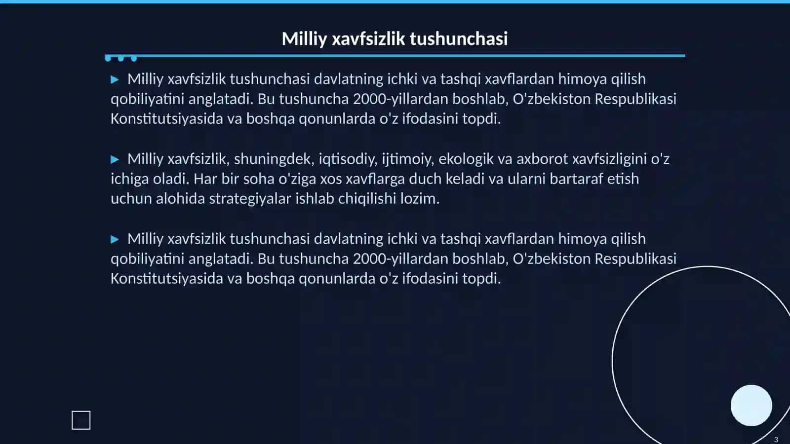 Milliy xavfsizlikni ta'minlash borasida amalga oshirilayotgan ishlar 3