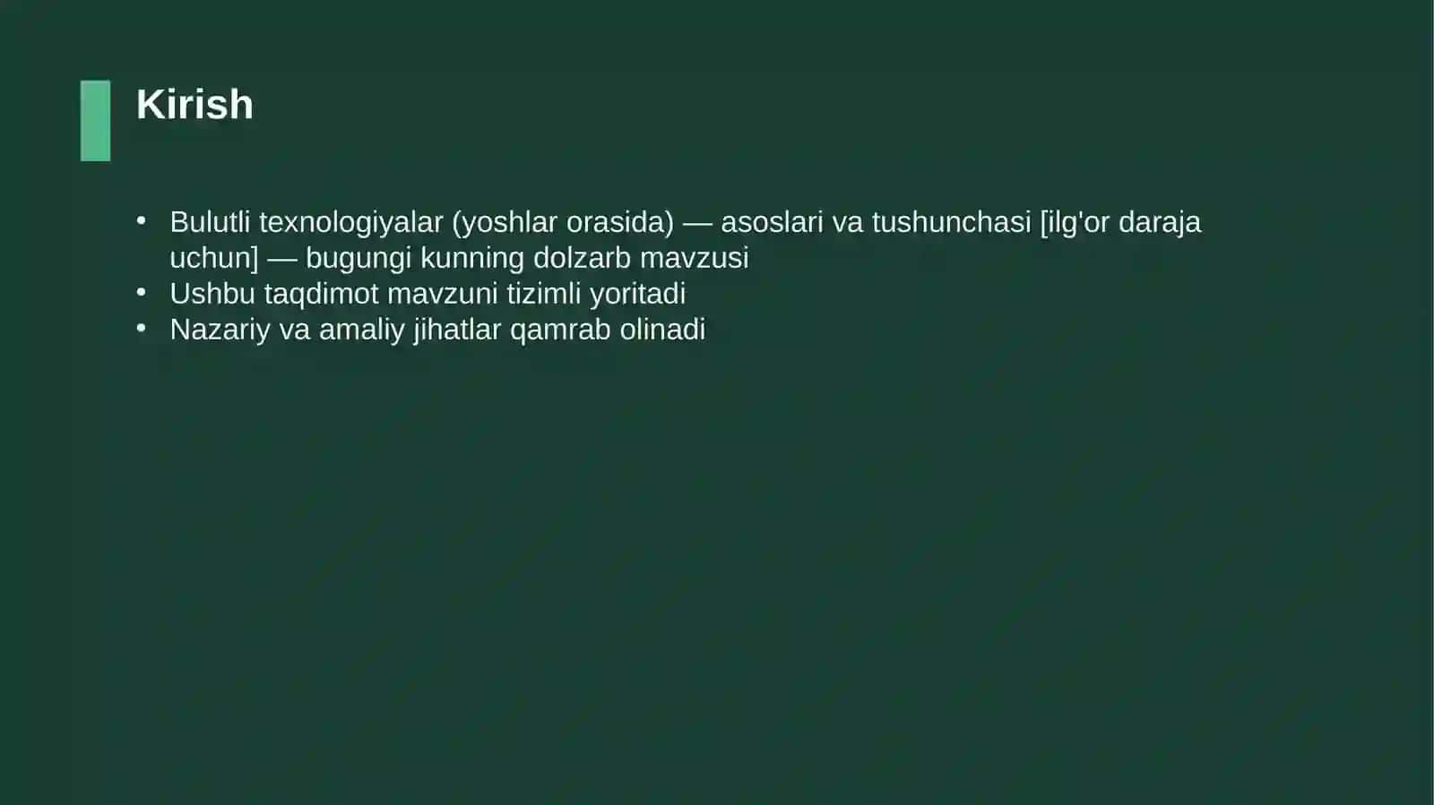 Bulutli texnologiyalar (yoshlar orasida) — asoslari va tushunchasi [ilg'or daraja uchun] 3