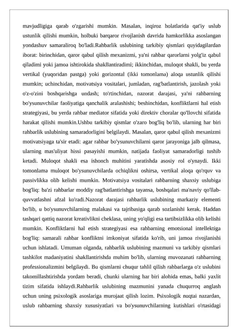 Rahbarlik uslublari 3