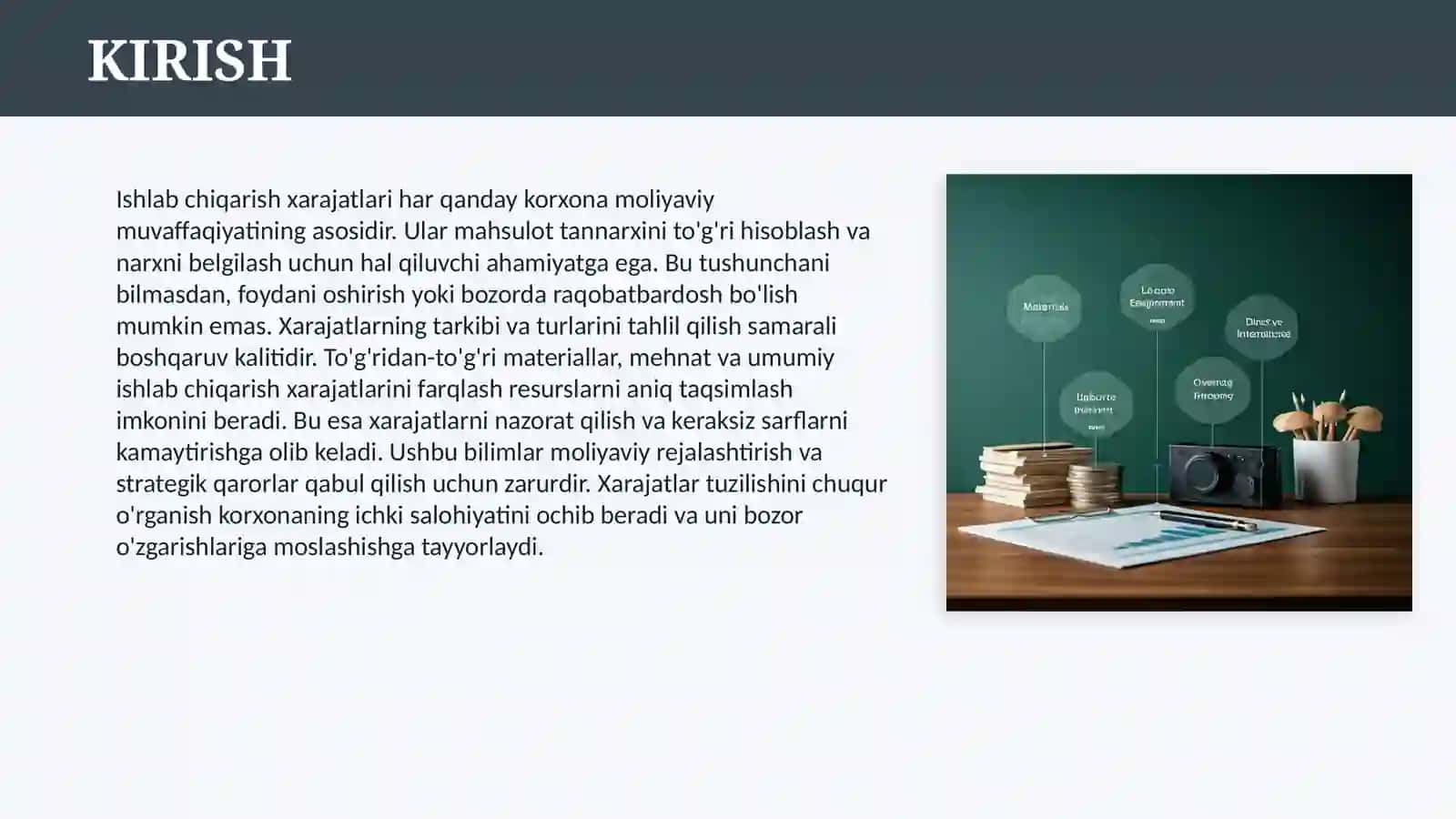 ISHLAB CHIQARISH XARAJATLARINING TUSHUNCHASI VA UNING TARKIBI, TURLARI 3