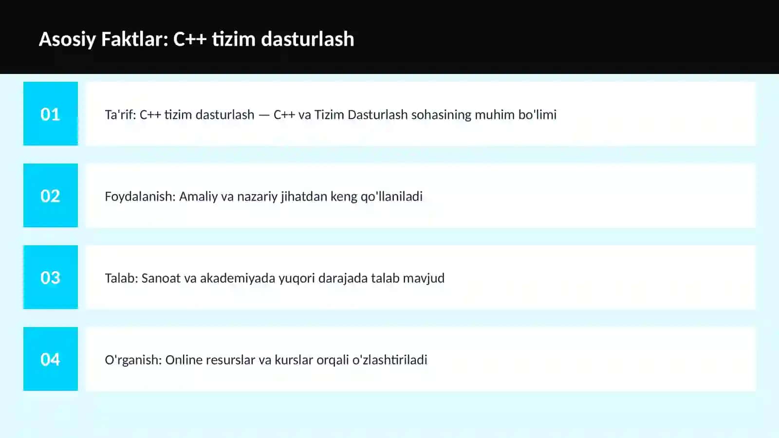 C++ VA TIZIM DASTURLASH 3