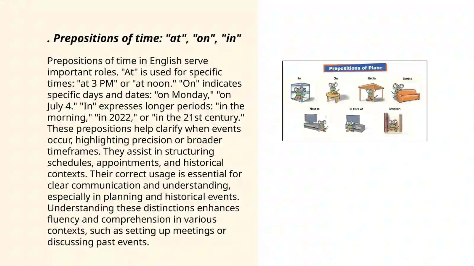 Prepositions and time expressions 3