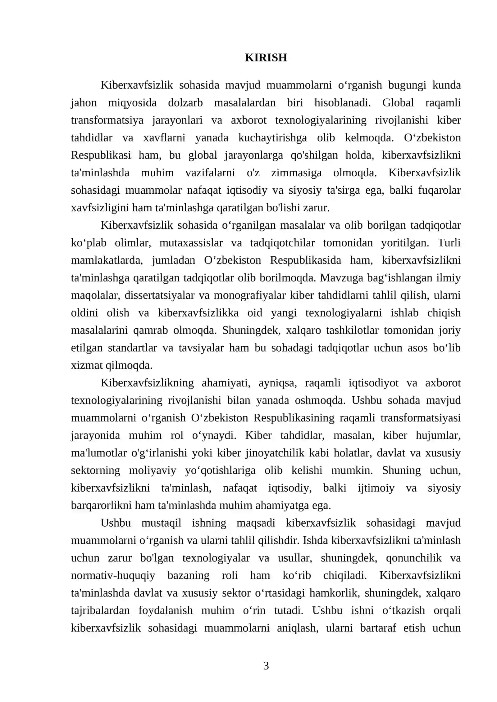 Muhammad al-Xorazmiy nomidagi Toshkent Axborot texnologiyalari universiteti Samarqand filiali mustaqil ish 3