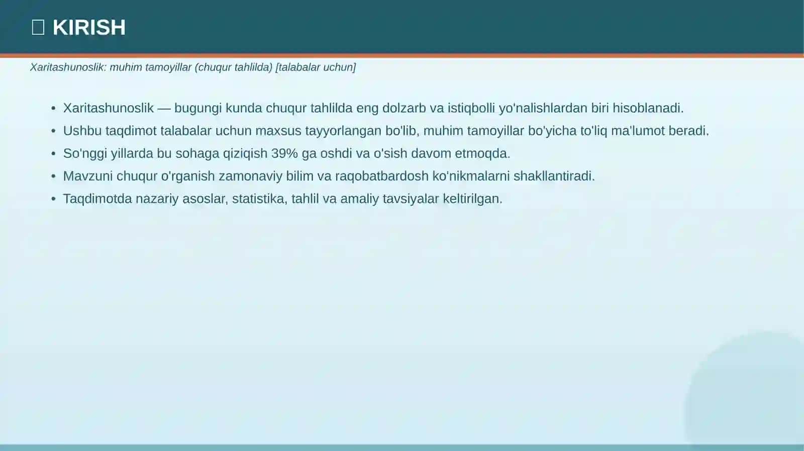 Xaritashunoslik: Muhim tamoyillar (chuqur tahlilda) [Talabalar uchun] 3