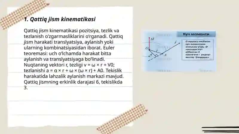Qattiq jism dinamikasi 3