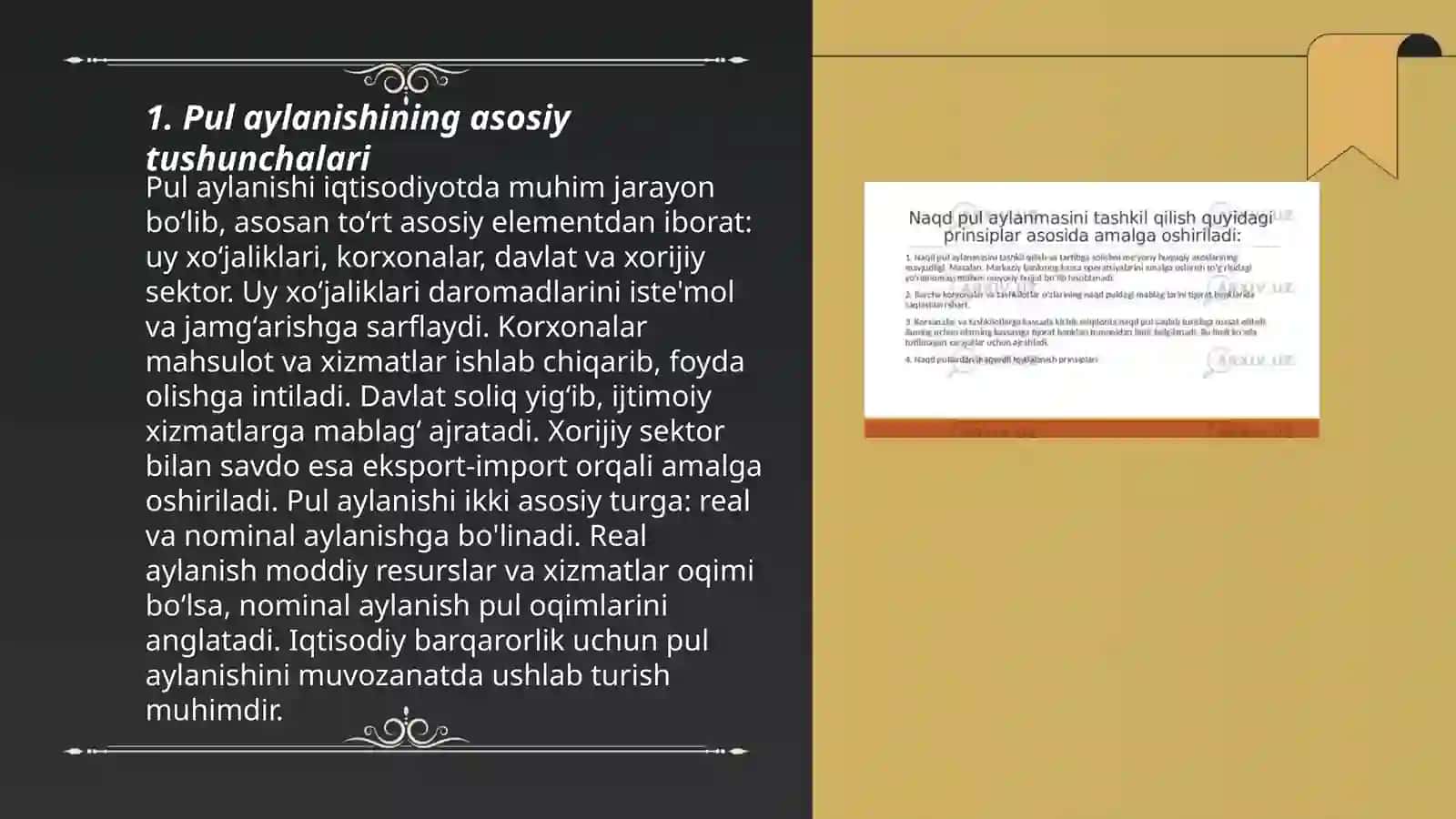 Pul aylanishining asosiy tushunchalari 3