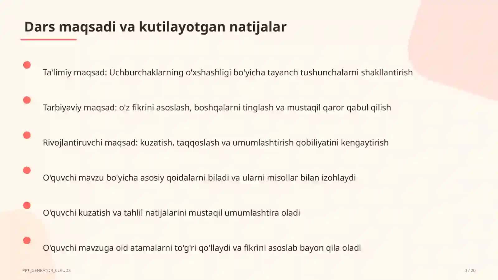 Uchburchaklarning o'xshashligi (8-sinf) 3