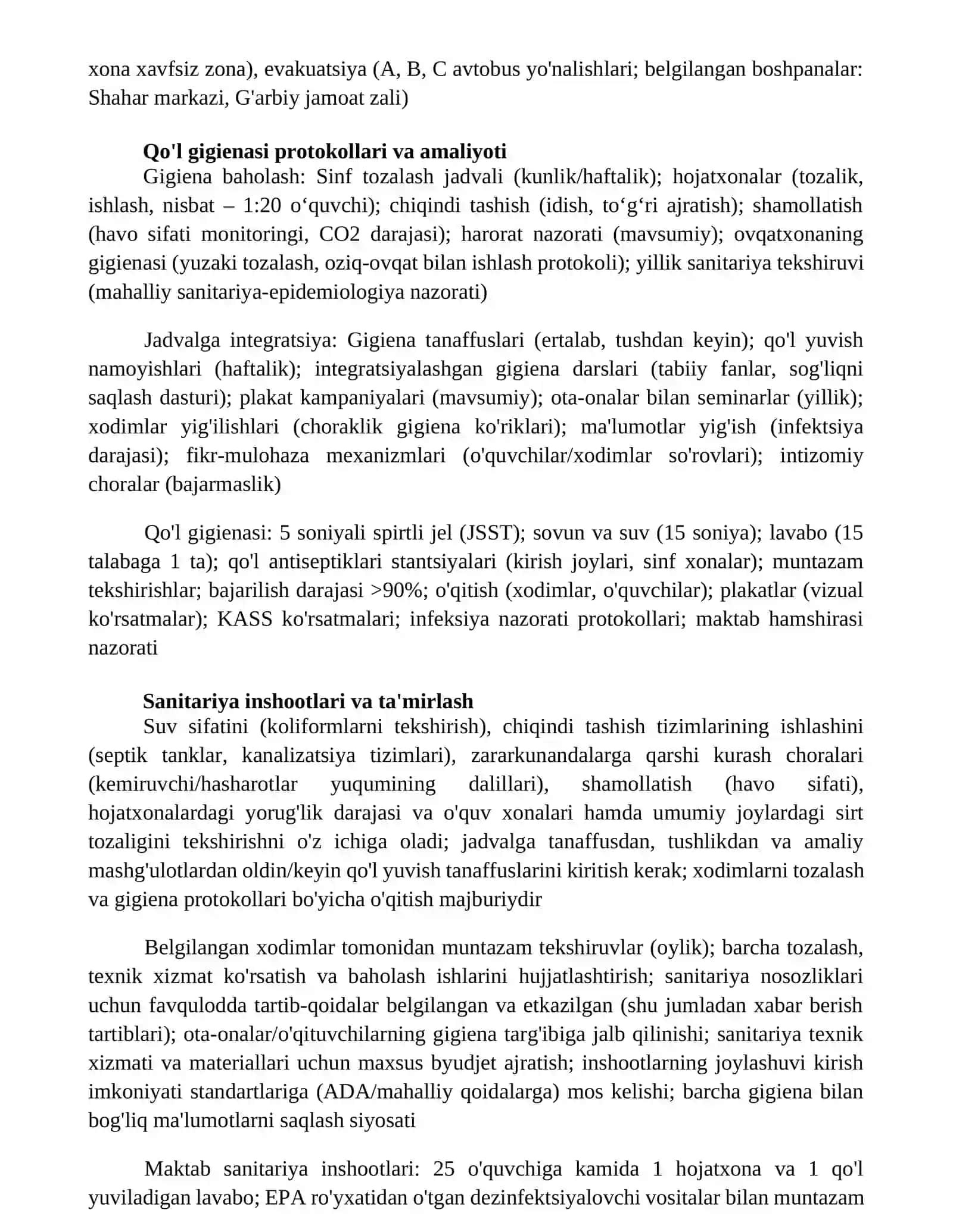 Gigiyena va ta'lim muhitining optimallashtirish strategiyasi 3